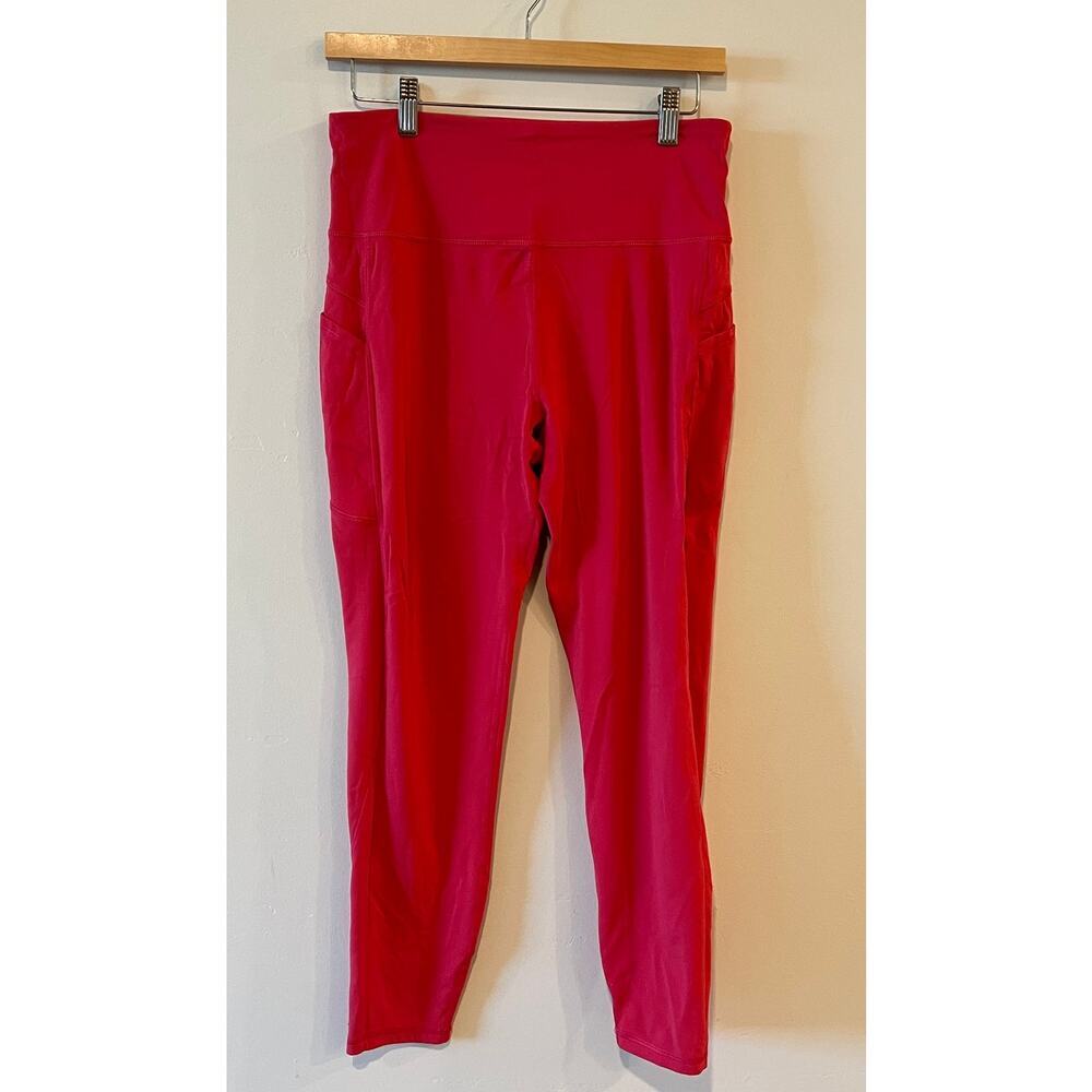 Women's Out of pocket high waisted midi legging pink Large